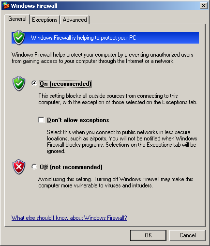 Windows Firewall Configuration