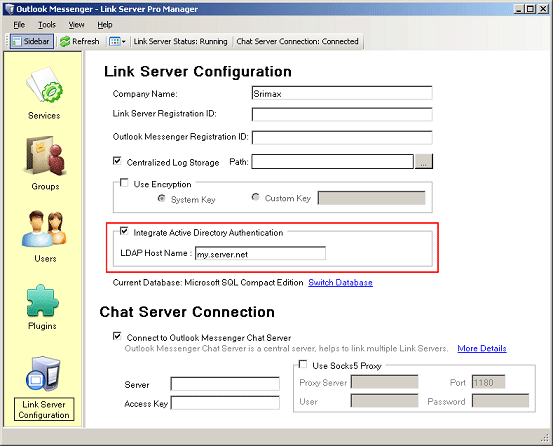 Active Directory Chat Server Integration